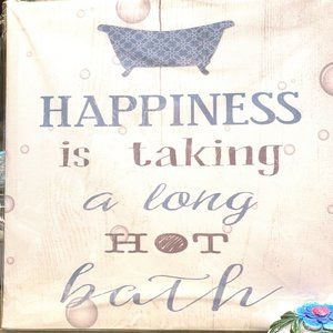 Happiness Is Taking A Long Hot Bath 8x8 Art